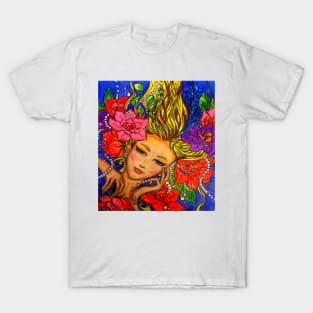 Lady in the flower T-Shirt